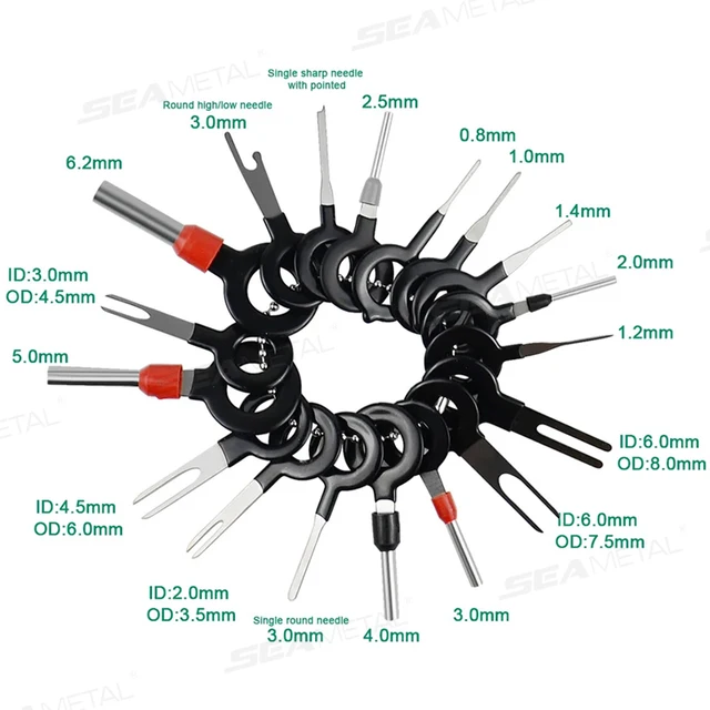 SEAMETAL 59Pcs Car Terminal Removal Kit Universal Wire Plug Connector Extractor Puller Pin Remover Repairing Disassembly Tool 5