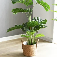 Planter Basket Handmade Woven Planter Basket Laundry Storage Decorative Straw Wicker Rattan Seagrass Garden Flower Pot 2