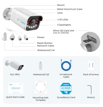 Reolink 4K IP Security Camera 5X Optical Zoom Outdoor Video Surveillance Home Security Protection 8MP PoE CCTV Camera RLC-811A 6
