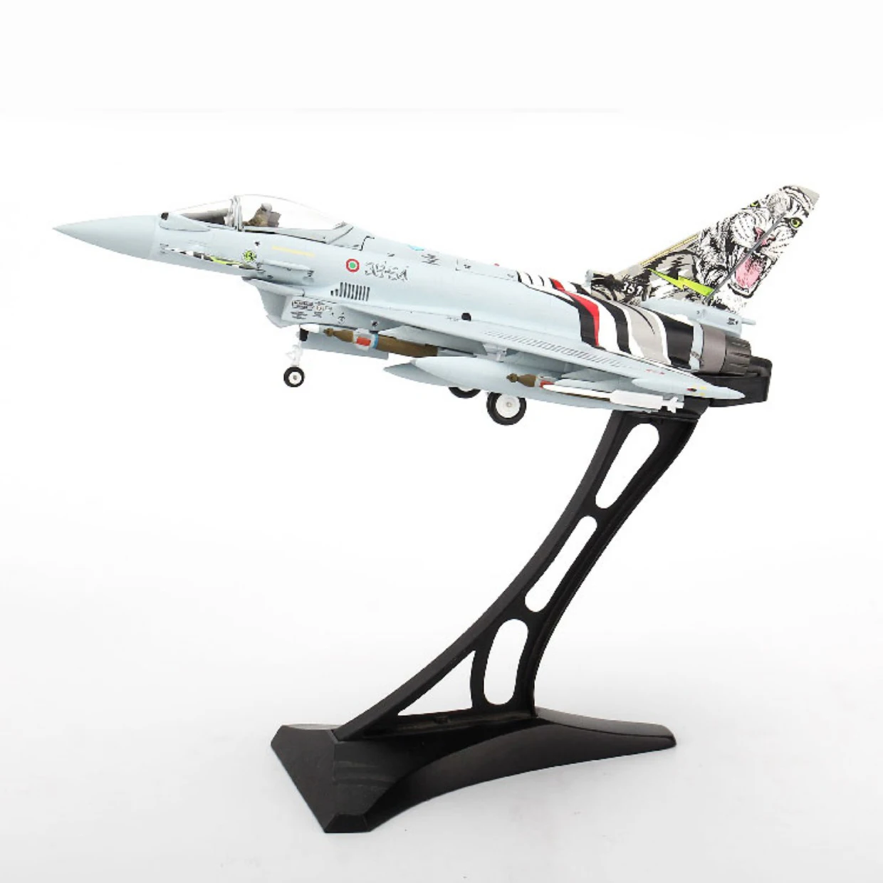 

Die cast Italian Air Force Typhoon EF-2000S fighter jet militarized combat 1:72 ratio alloy and plastic simulation men's gift