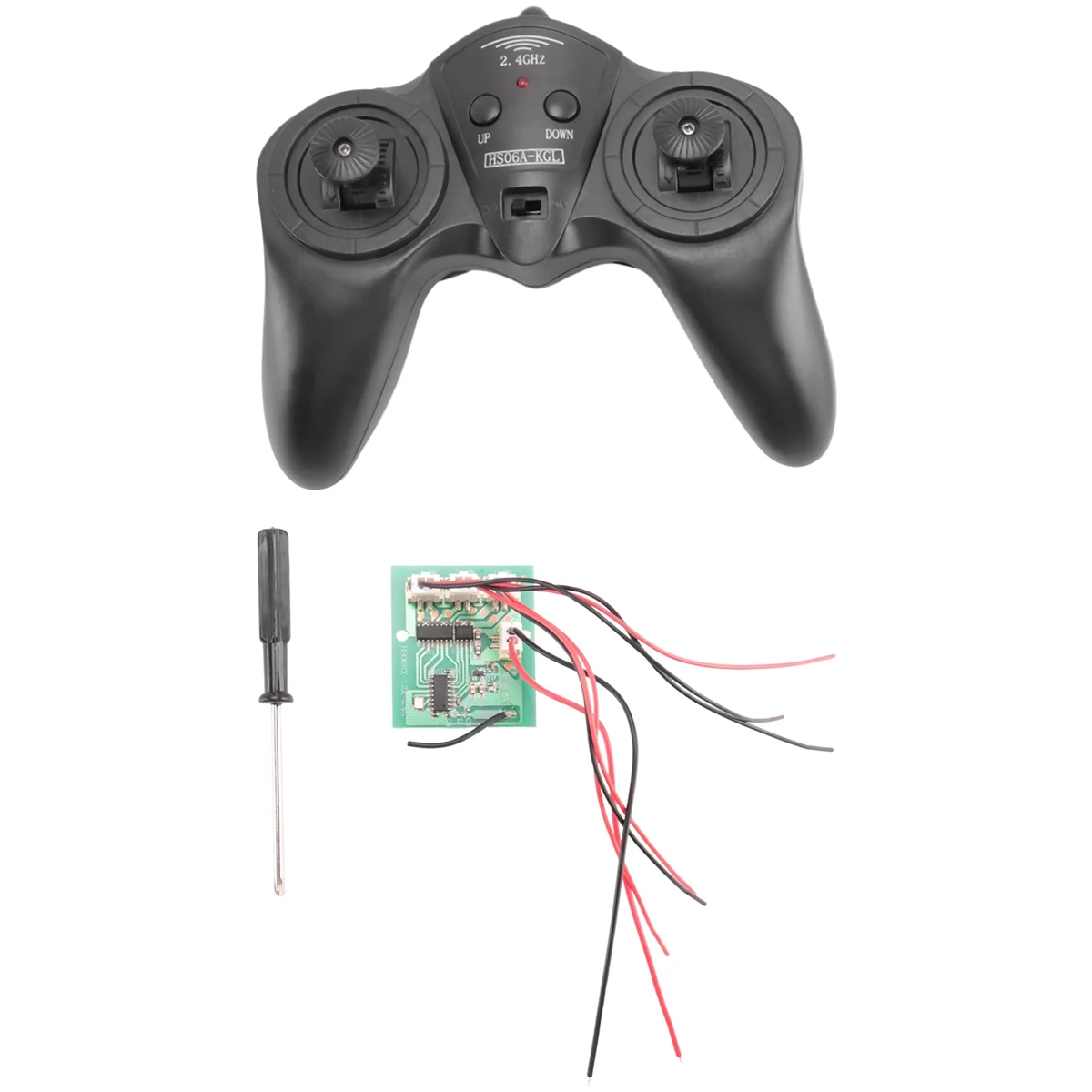 Télécommande 6CH 2.4G avec récepteur pour bateau RC, voiture et bricolage - Portée 50m, vue éclatée