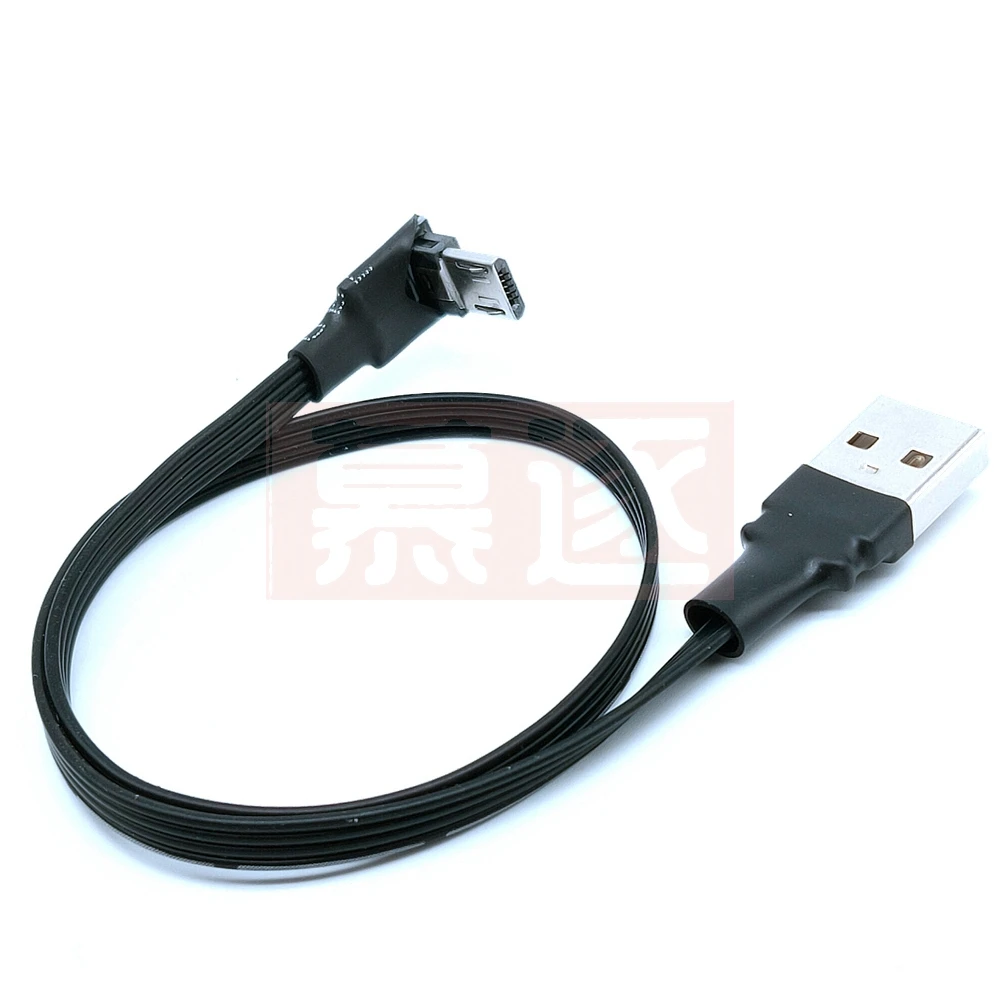 Usb 2.0 acima para baixo ângulo 90 ° para micro usb 2.0 para cima & para baixo & esquerda & direita 90 ° cabo plano de dados masculino 0.1m/0.2m/0.5m/1m