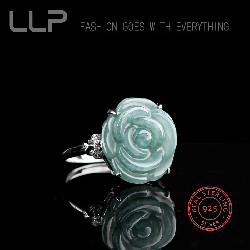 S925 Silver Inlaid Natural Rose Jade Pendant Temperament Elegant Woman Sexy Girl Holiday Gift pendant necklace silver necklace silver pendant silver necklace charms