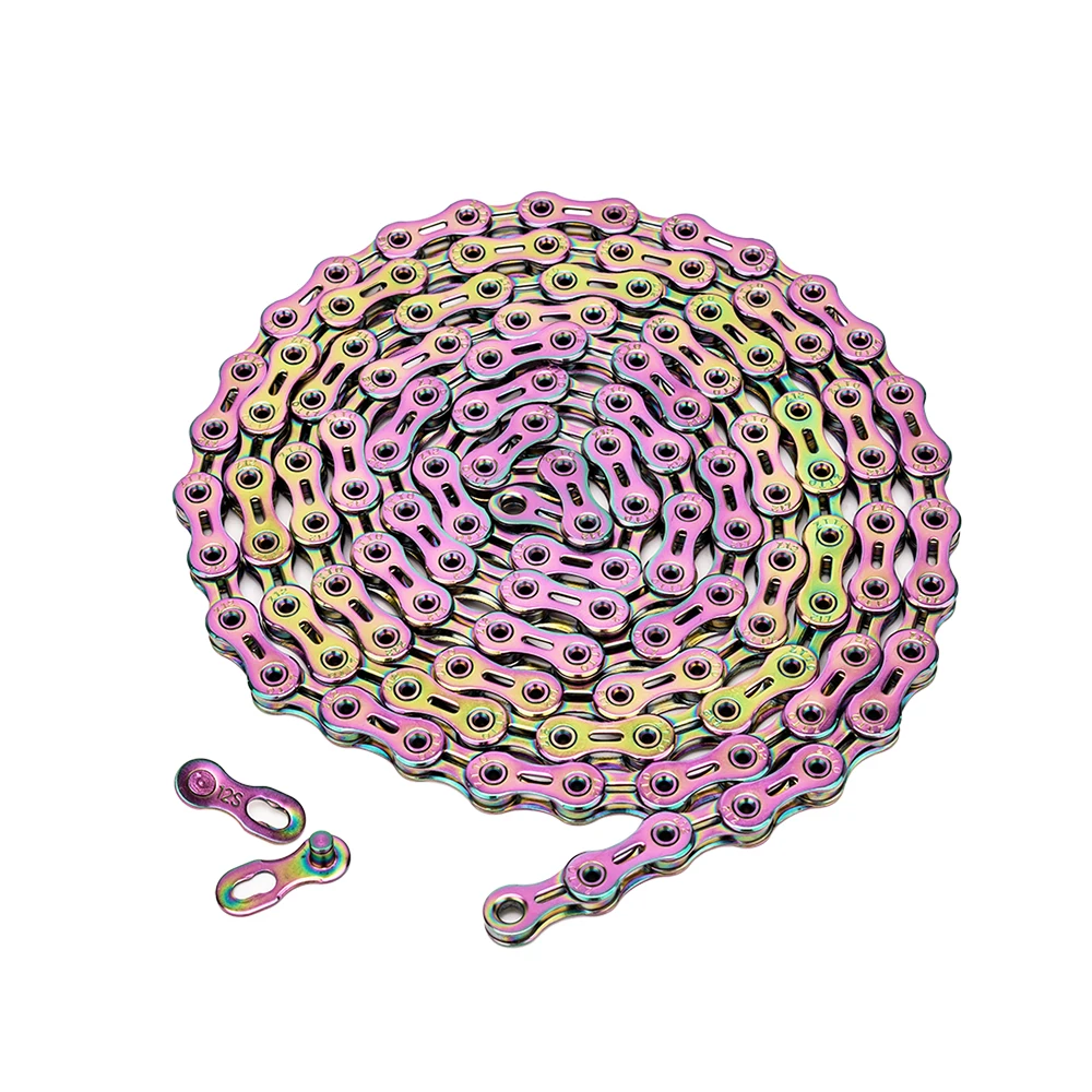 Bicycle Parts ZTTO Golden Oil Slick All Speed 8 9 11 12 Bicycle Chain Hollow Light Weight Durable MTB Road Bike Antirust 9s 10s 11s