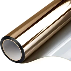 Silver Transparent Self-Adhesive UV-Proof Privacy Glass Film - 30x100cm (Brown Silver)