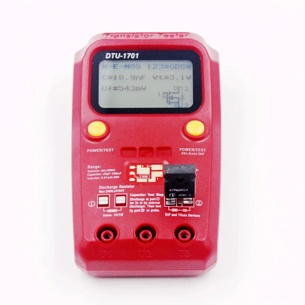 DTU1701 transistor tester MOSFET triode LCR inductance resistance capacitance SCR ESR meter SMD multifunction tester digital multimeter transistor tester multimeter tester analog multimeter capacitance tester