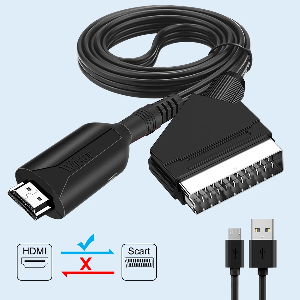Адаптер HDMI на SCART преобразователь видео аудио высококлассный PAL/NTSC Для HD ТВ DVD