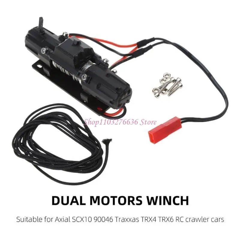 RC Auto Doppelmotor mit Belastbarem Haken und Windenseil für 1/10 RC Auto Crawler D90 TF2 Upgrade-Teil Modell-Zubehör – Detail 1