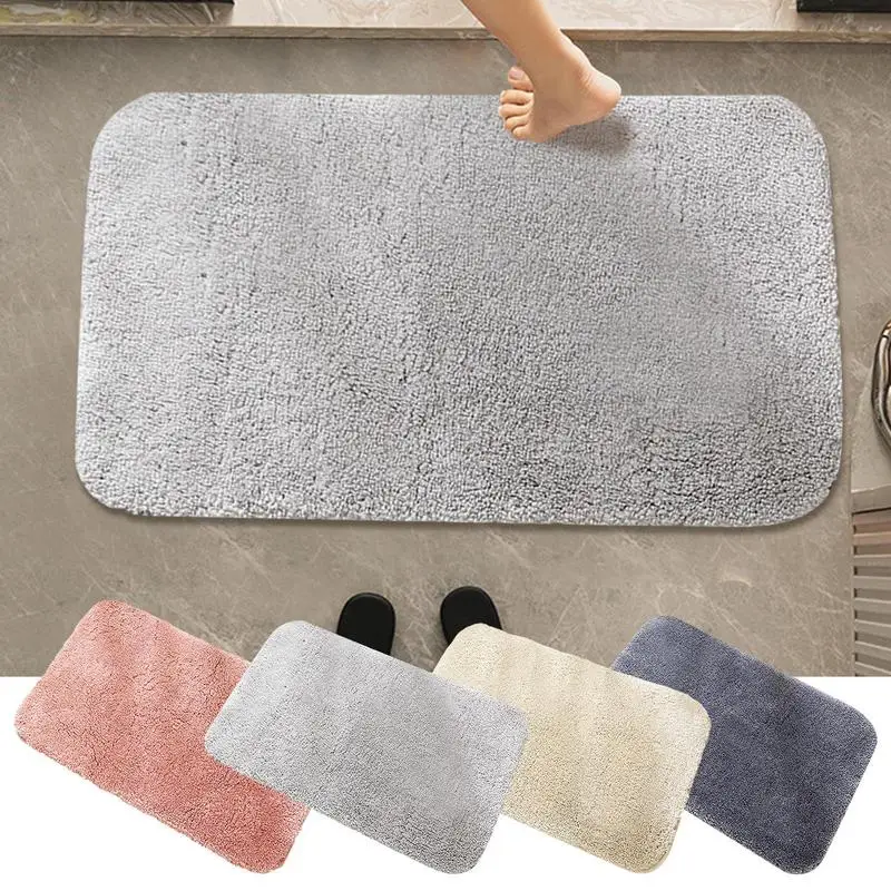 

Shaggy Bathroom Rug Non-Slip Soft Bedroom Living Room Floor Decoration Absorbent Bath Rug Comfortable Carpet Bathroom Accessorie