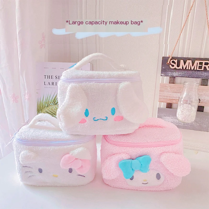 

Милая плюшевая косметичка Hello Kitty Sanrio аниме My Melody Cinnamoroll мультяшная Портативная сумка для хранения милый подарок для путешествий