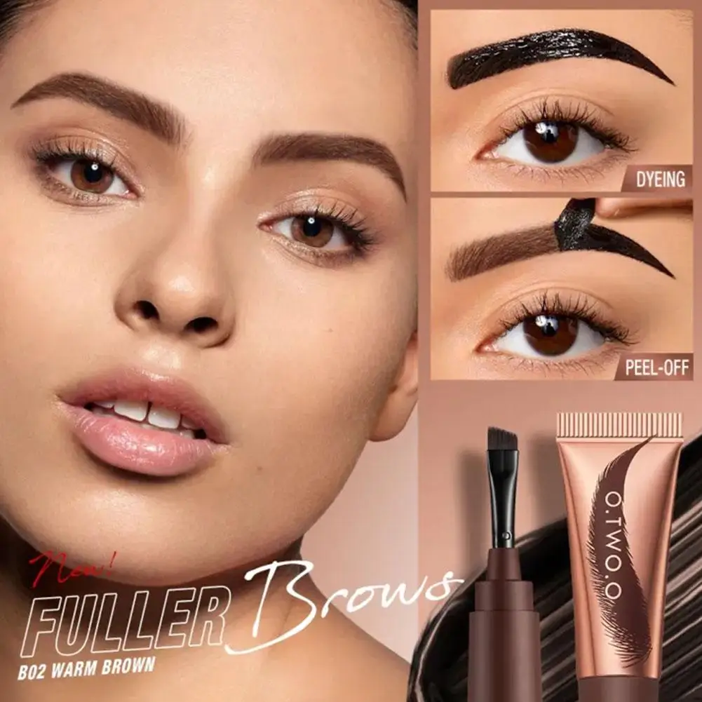 

2 Colors Brown Eyebrow Cream Enhancers Waterproof Long-lasting Brows Air-cushion Tinted Dye Makeup Liquid Gel Eyebrows B8d6