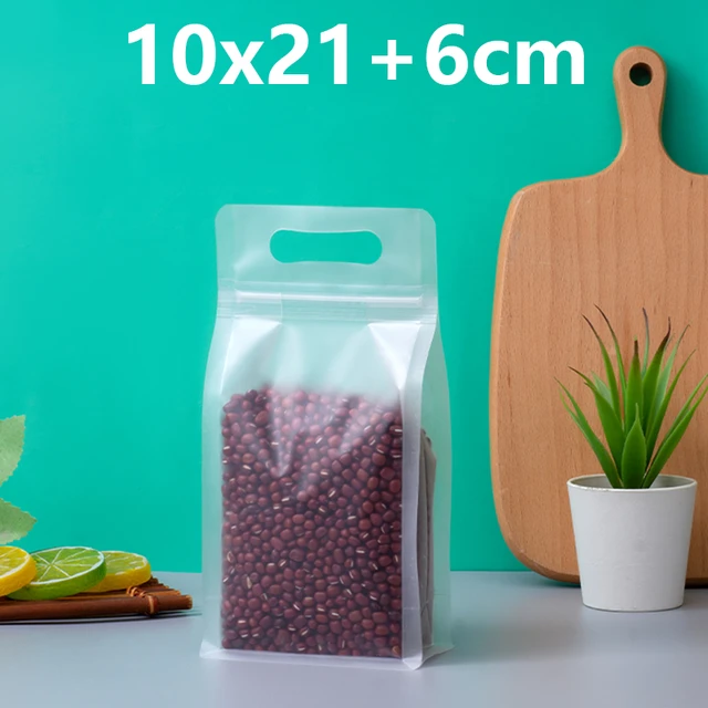 StoBag 50pcs Frosted Food Packaging Ziplock Bags with Handle Stand Up