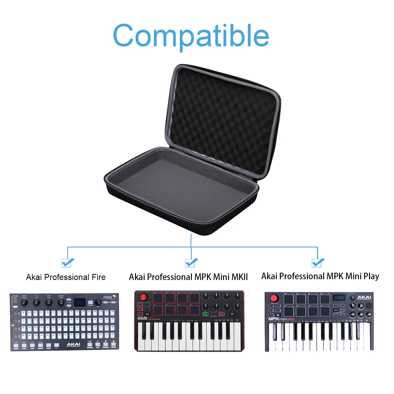 XANAD EVA Hard Case for Akai Professional MPK Mini MKII Protective Carrying Storage Bag