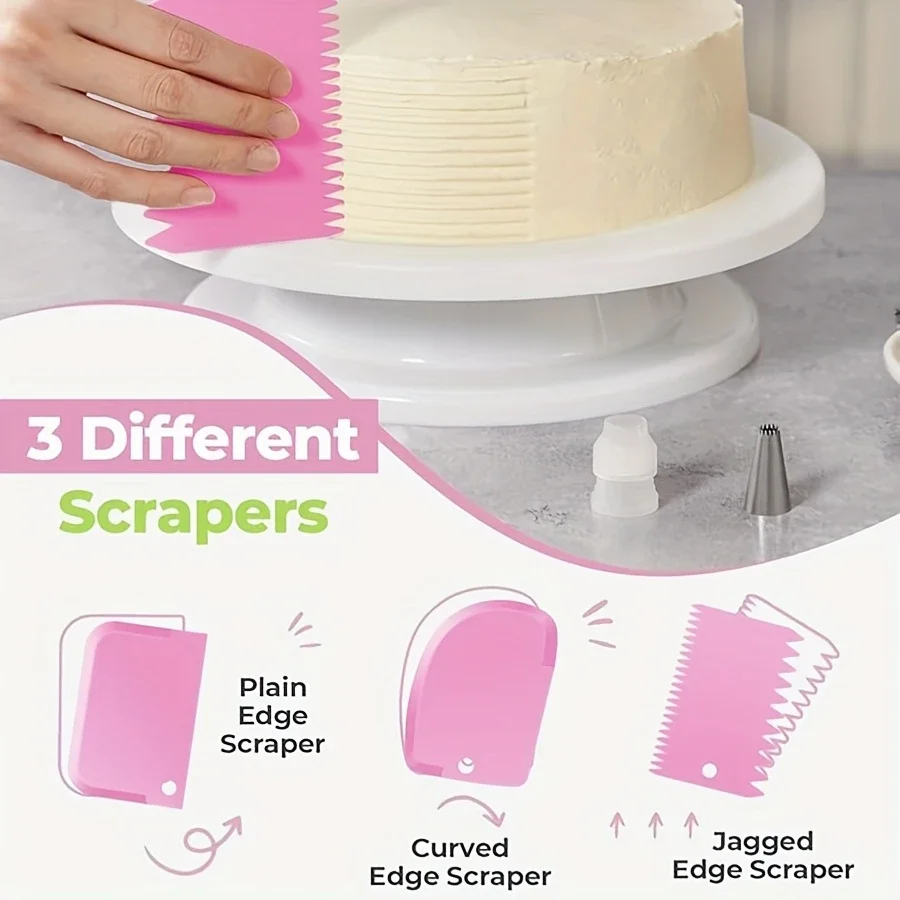 80PCS Cake Decorating Set – Turntable, Piping Tips, Scrapers & DIY Baking Tools 6