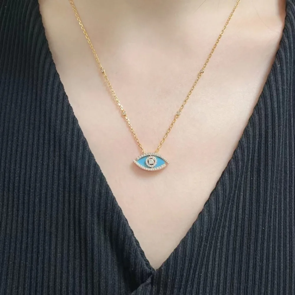 European and American Luxury Jewelry Lucky Eye Series -925 Fashion Women's Necklace Devil's Eye Collar Chain Party First Choice