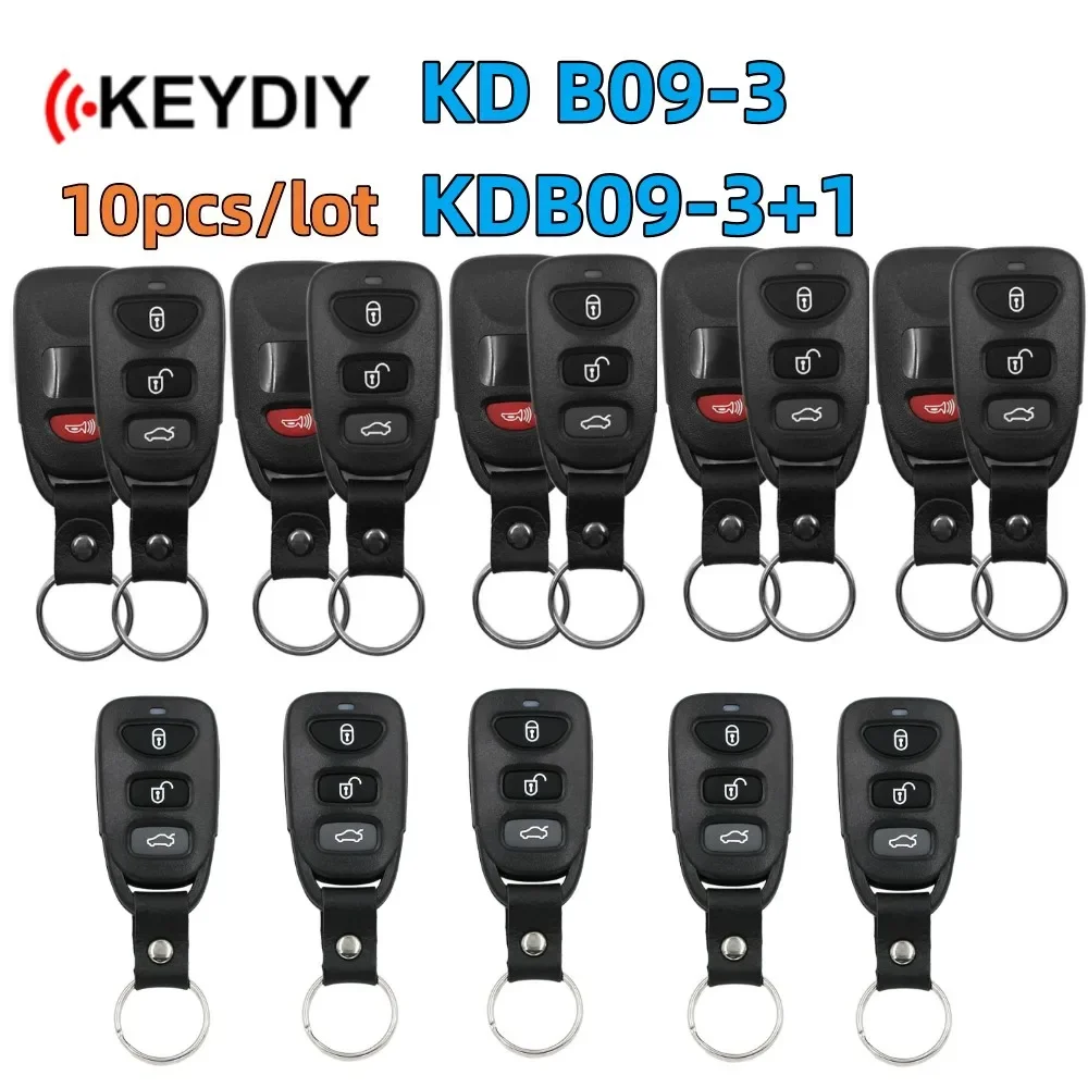 10pcs KEYDIY KD B09 กุญแจรถ 3/4 ปุ่ม Universal Remote กุญแจรถสําหรับ KD900 KD900 + URG200 KD-X2 B Series กุญแจรถ