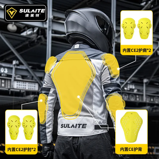 Men Motorcycle Jacket Summer Breathable Reflective Stripe Racing Motorcycle Jacket CE Certification Protection Riding Clothing 3