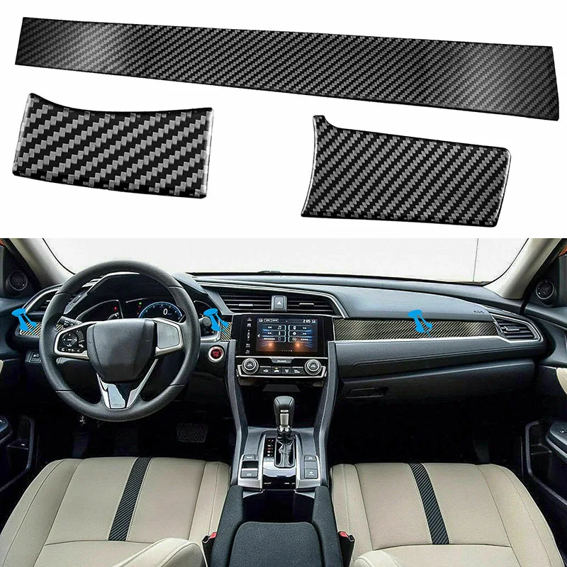 

Наклейка для консоли приборной панели из углеродного волокна для Honda Civic 2016-2020