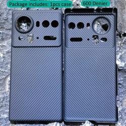 Premium Real Carbon Fiber Aramid Ultra Thin Lightweight Case - ZTE nubia Z80 Ultra (Black 600 Denier)