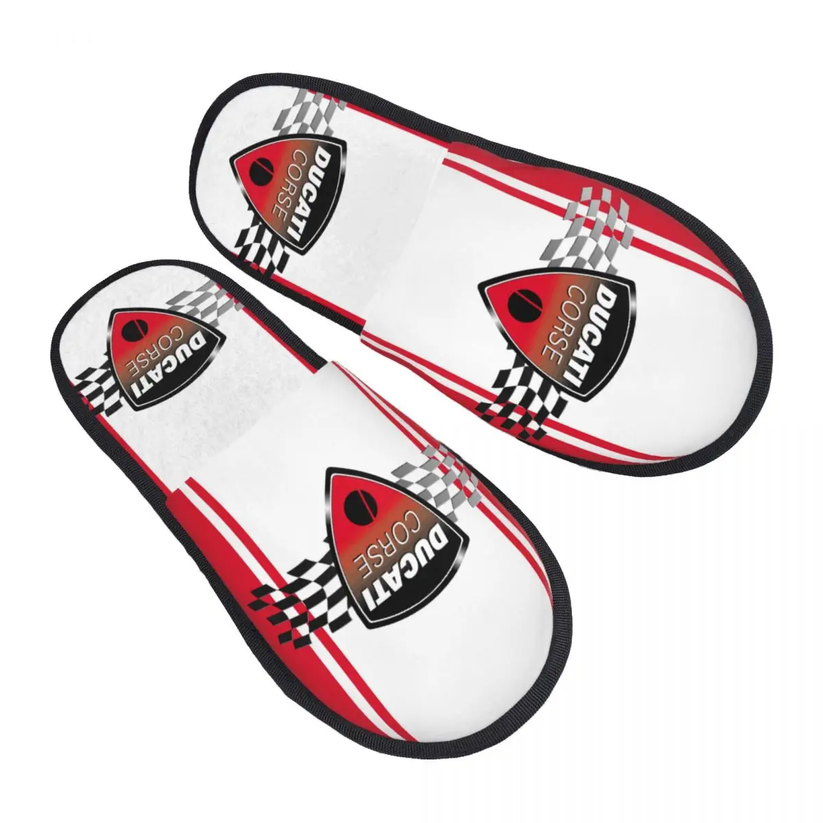 

Racing Sprot Motorcycle Ducatis Guest Slippers for Spa Women Custom Print House Shoes