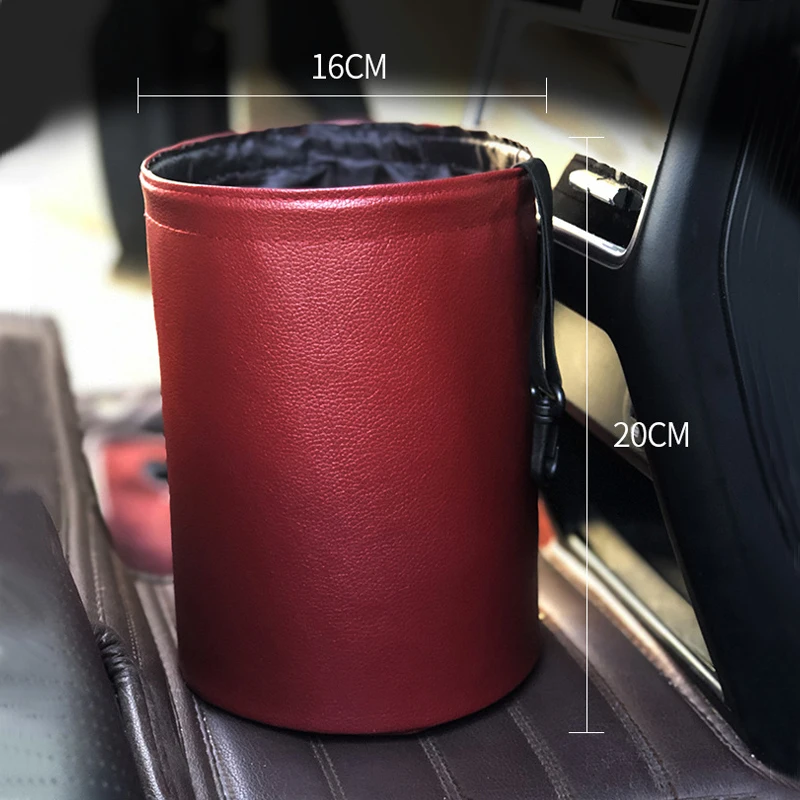 Car Storage Basket Interior Rubbish Container for Waste Organizer Holder Waterproof Garbage Can Trash Bin Folding Car Organizer