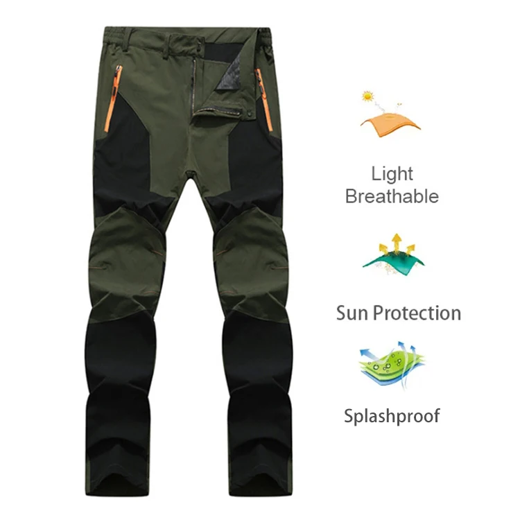 thumbnail image 1 of TRVLWEGO, pantalones de verano para senderismo para hombre, pantalones para acampar, resistentes al desgaste, prevención de salpicaduras de agua, secado rápido, resistente a los rayos UV, elástico fin, 1 of 5