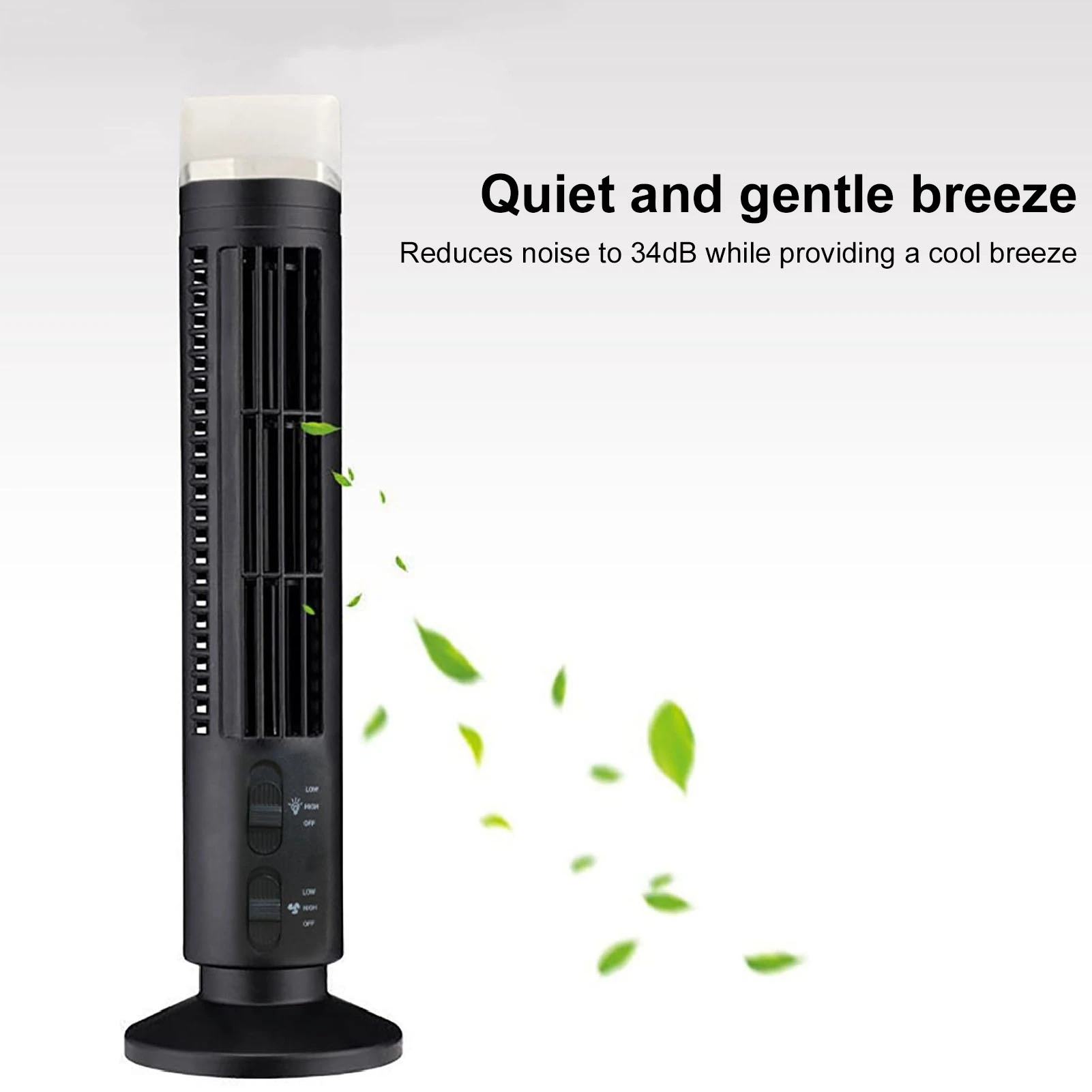 Table Fan Bladeless Fan Bladeless Tower Fan 90 Degree Oscillating Quiet Portable USB Desk Fan with Light for Home Bedroom Office 4
