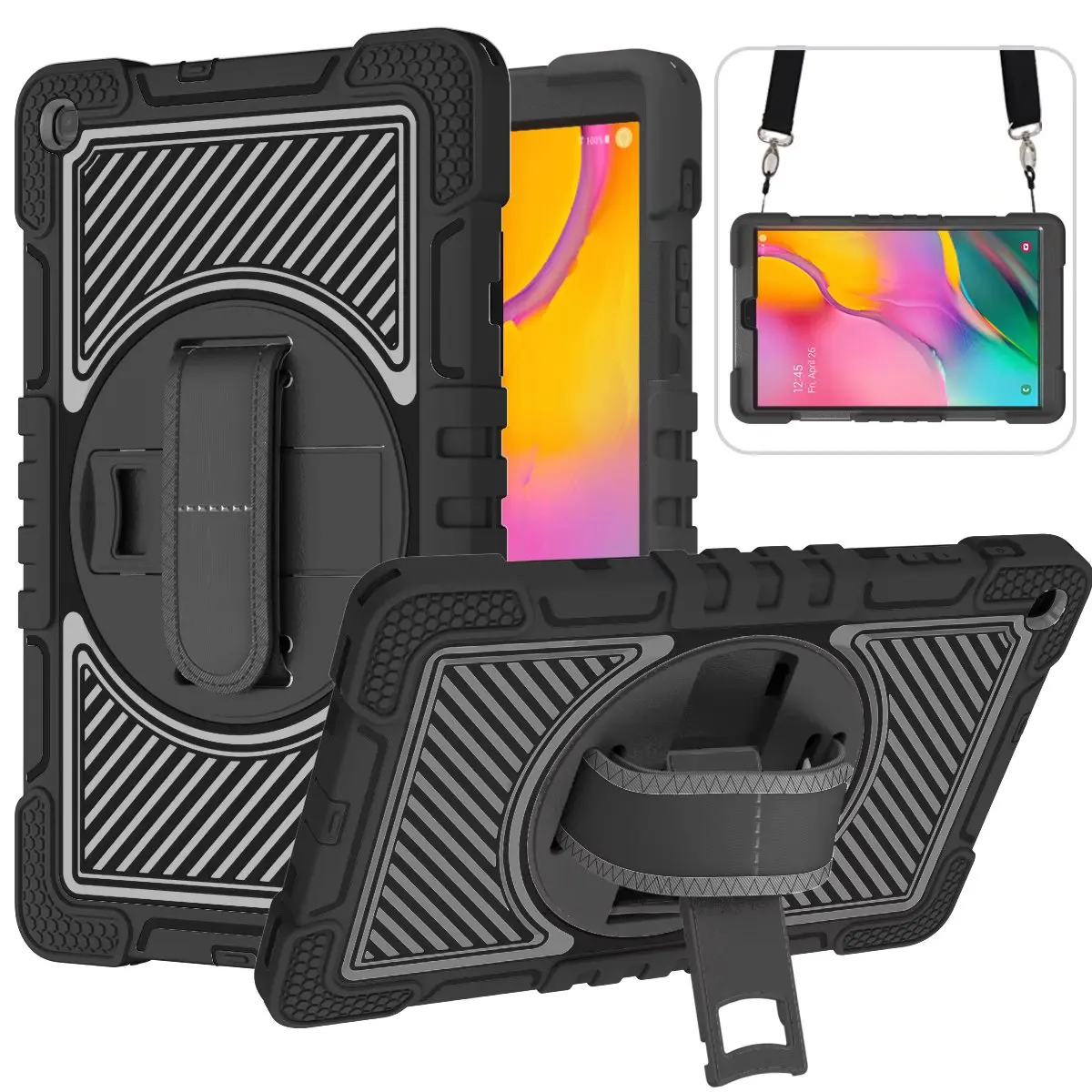 

Чехол для Samsung Galaxy Tab A SM T510 515, 10, 1, 2019 детской, вращающаяся подставка, 3 слоя, 4 противоударных угла, чехол для планшета