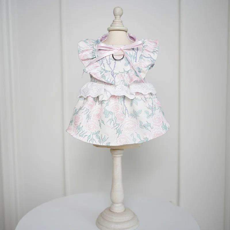 Spring-Summer Large Floral Dresses for Pet Dogs and Cats-Bichon Frise, Schnauzer, Corgi Outfits