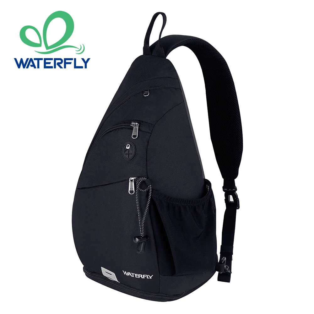 Zaino Monospalla In Nylon Con Protezione RFID - Borsa A Tracolla Unisex, Impermeabile, 21x15 Cm, Nero - 4