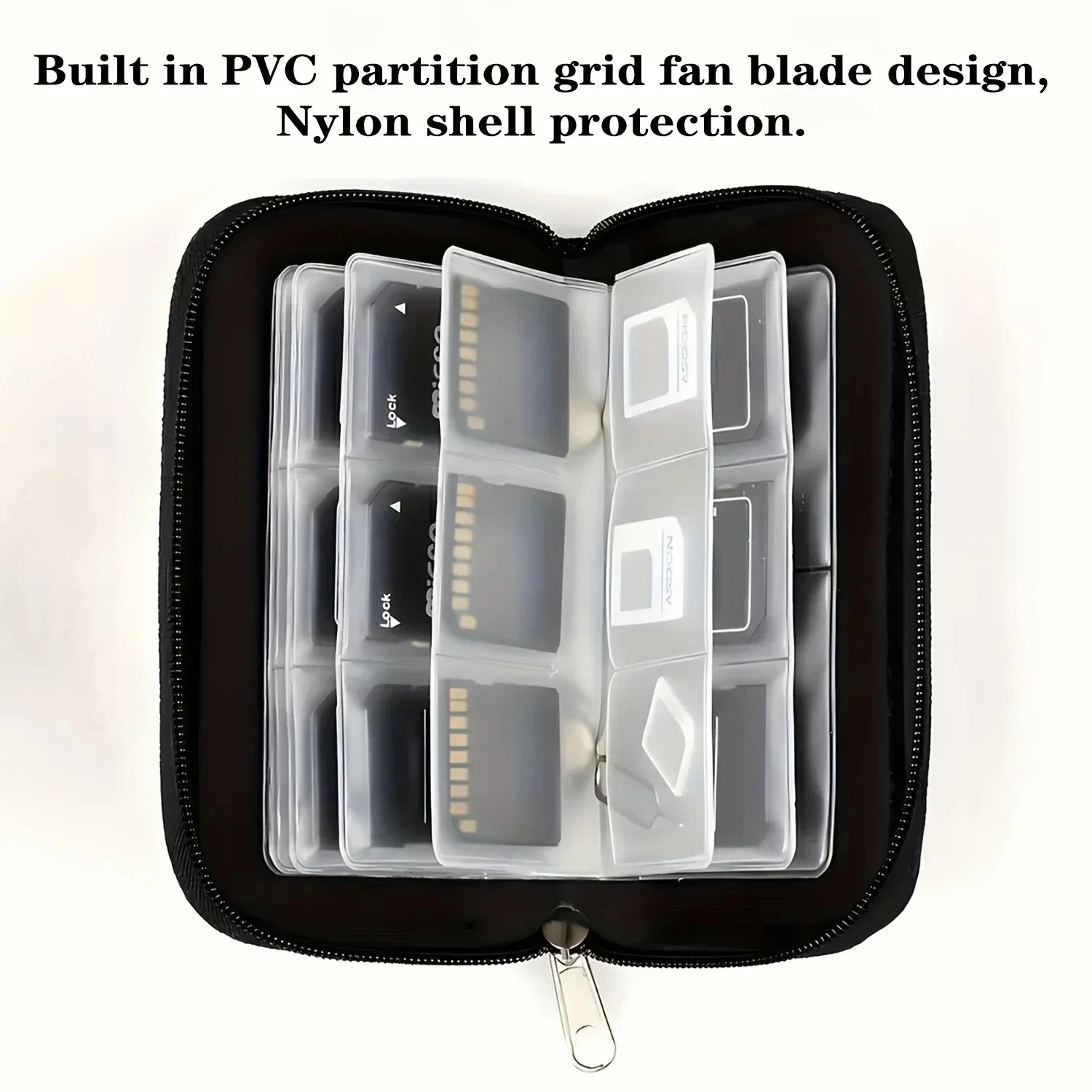 Bolsa de almacenamiento para tarjetas de memoria, estuche de transporte, billetera con 22 ranuras para CF/SD/Micro SD/SDHC/MS/DS, accesorios para juegos, caja para tarjetas de memoria 1