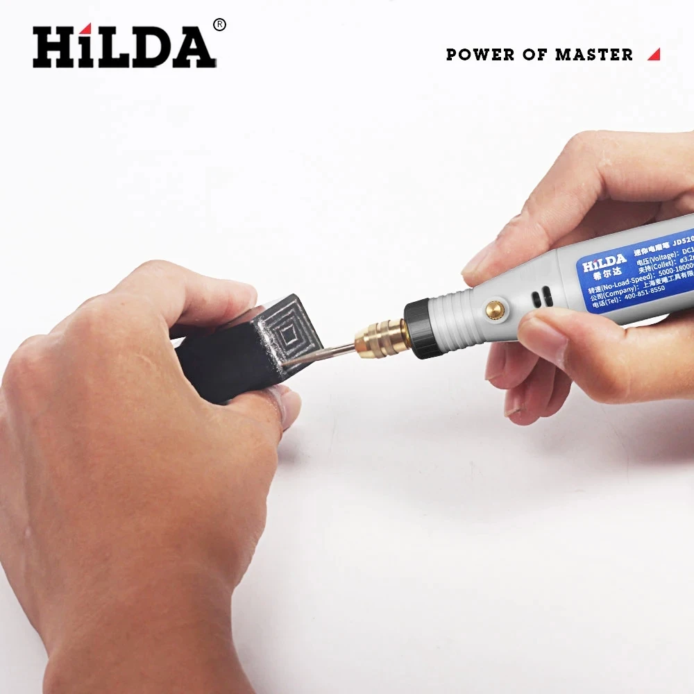 HILDA 다기능 미니 조각 펜, 그라인딩 액세서리 세트 포함, 미니 드릴 회전 도구, 18V