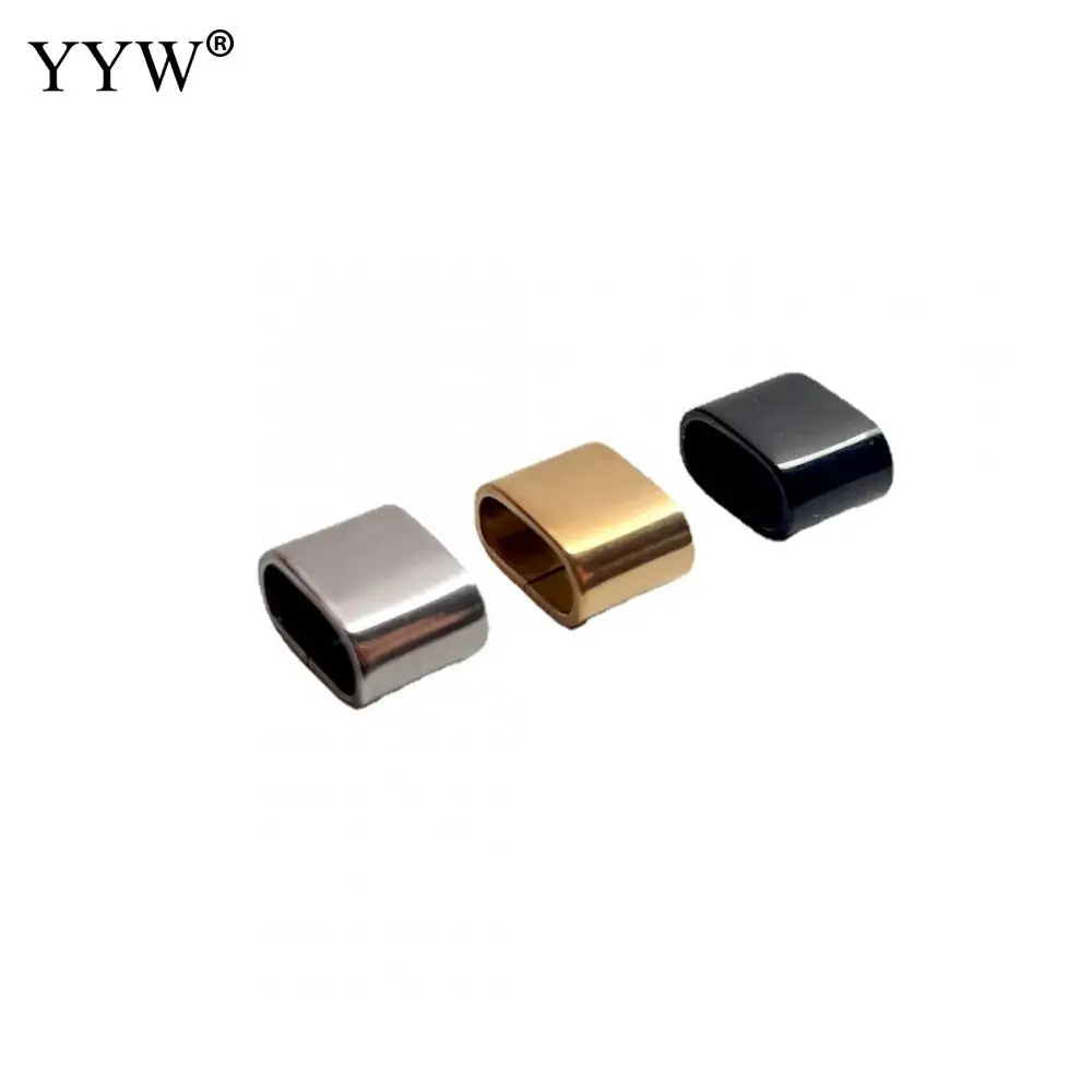 10Pcs Stainless Steel Metal Tube Positioning Tube Charms Slider Big Hole Beads For Jewelry Making Diy Leather Bracelet Findings