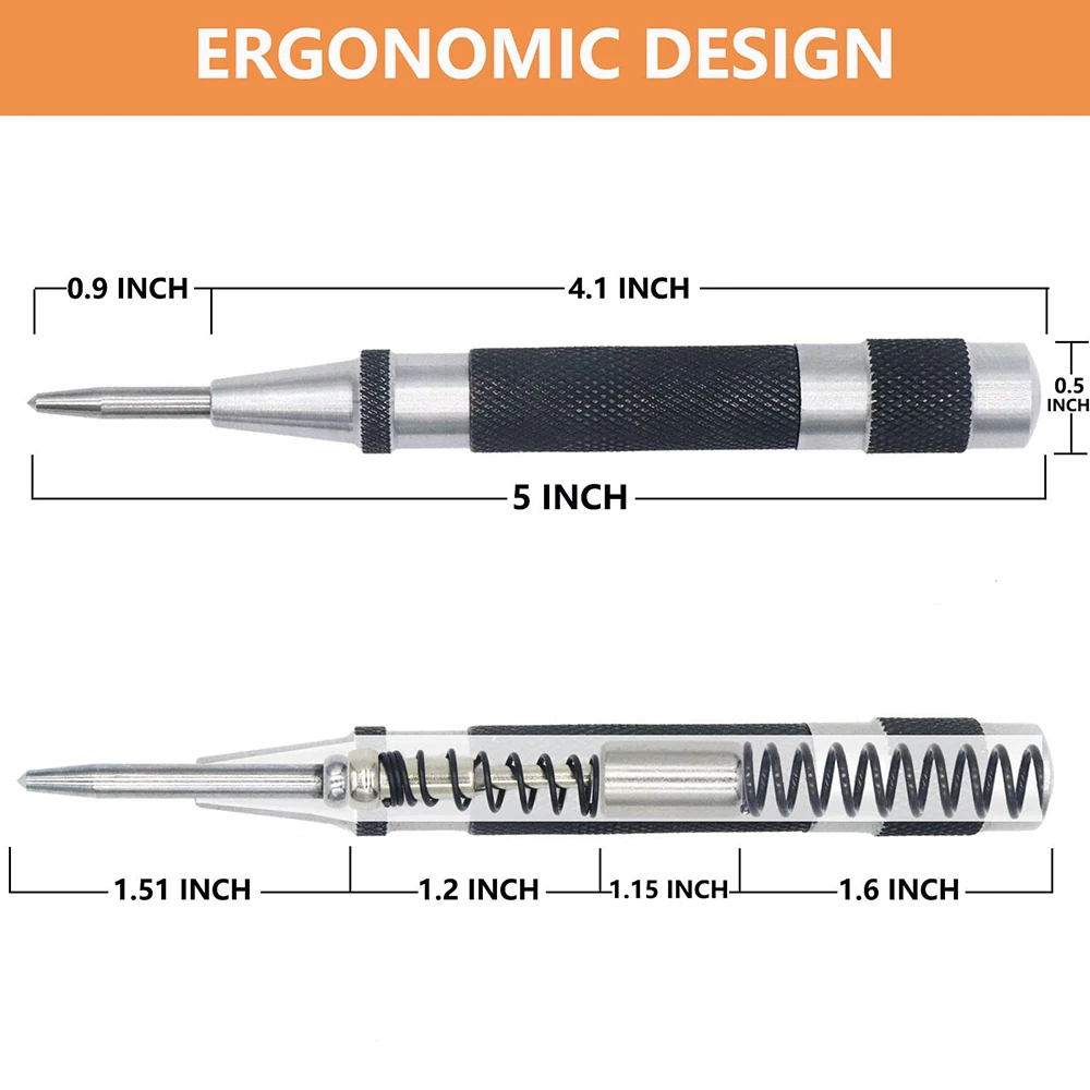 Automatic Center Punch Woodworking Metal Drill Adjustable Spring Loaded  Automatic Punch Hand Tools Metal Punch Tool For Woodwork