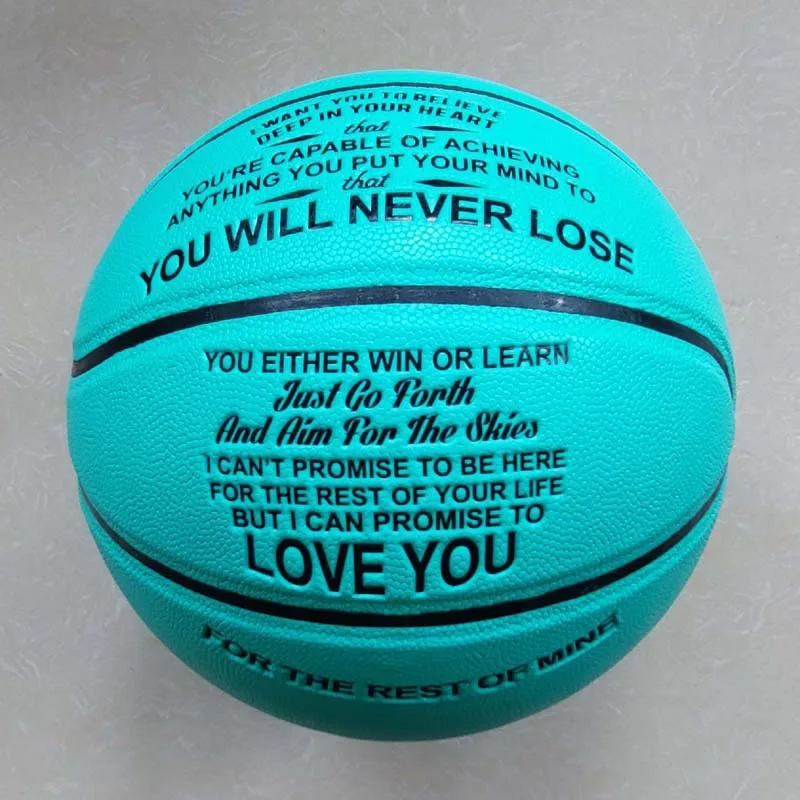 1PC Engraved Basketball Gifts for Son with To My Son Words basketball Standard Size 7 Leather Training Ball for Birthday