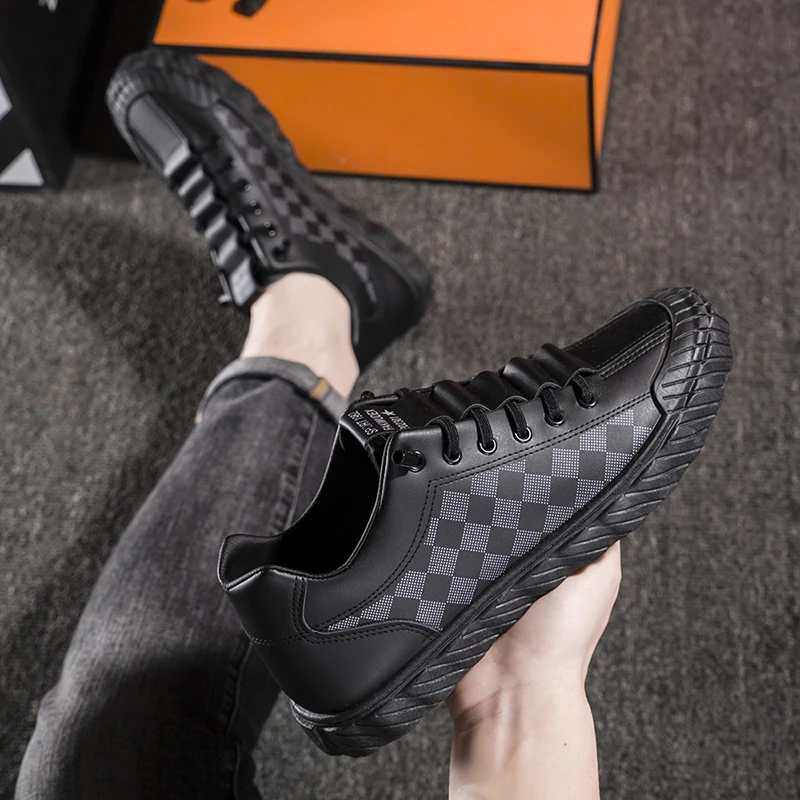 PU Leather Men Shoes Fashion Sports Casual Anti-Slip Waterproof Outdoor Sneakers Size 39-44