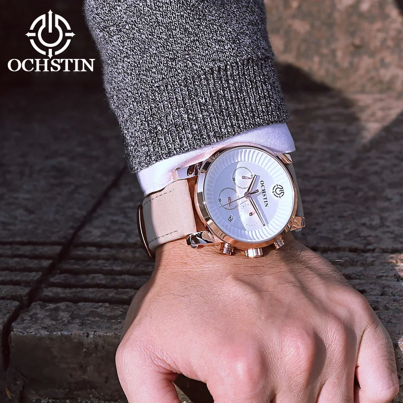 ochstin hot model 2024 pilot series simple personality multifunction quartz movement waterproof watch men's quartz watches