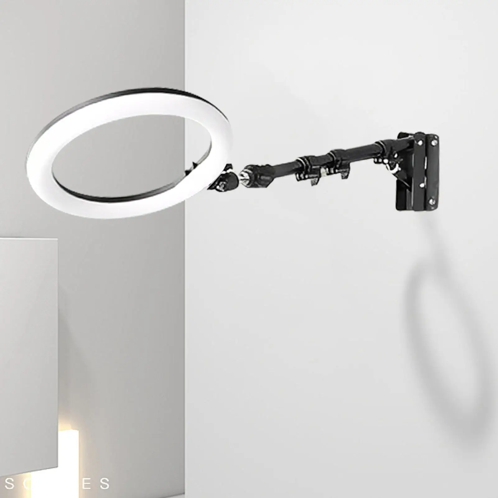 Ring Light Wall Mount Ring Light Wall Bracket With Flexible Arm 180 Degree Rotation Lighting Holder For Barber Monolight