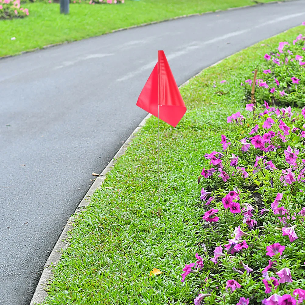 Pvc Marking Flags Stainless Steel Stakes Small Yard Flags Landscape Garden Markers Land Markers Team Sports 24Pcs