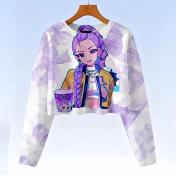 Kids Kpop Demon Hunters Spring Autumn Cartoon crop Hoodie Sweatshirts Fashion Casual Anime Family Style Little Kid Clothes 1