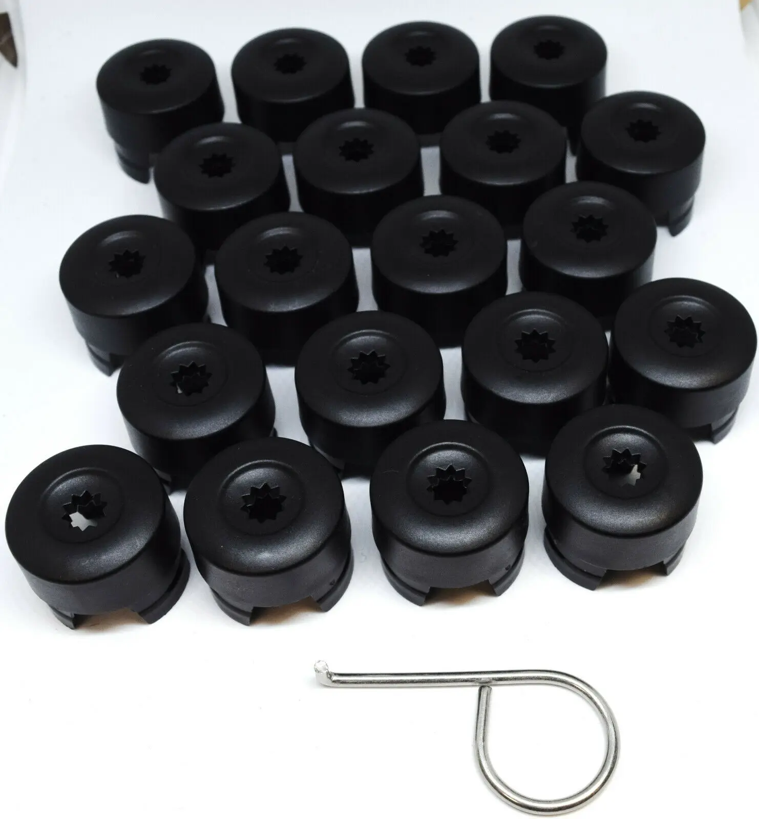 20pcs Black Wheel Lug Bolt Nut Cap Cover + Tool for VW TRANSPORTER T5 Touareg