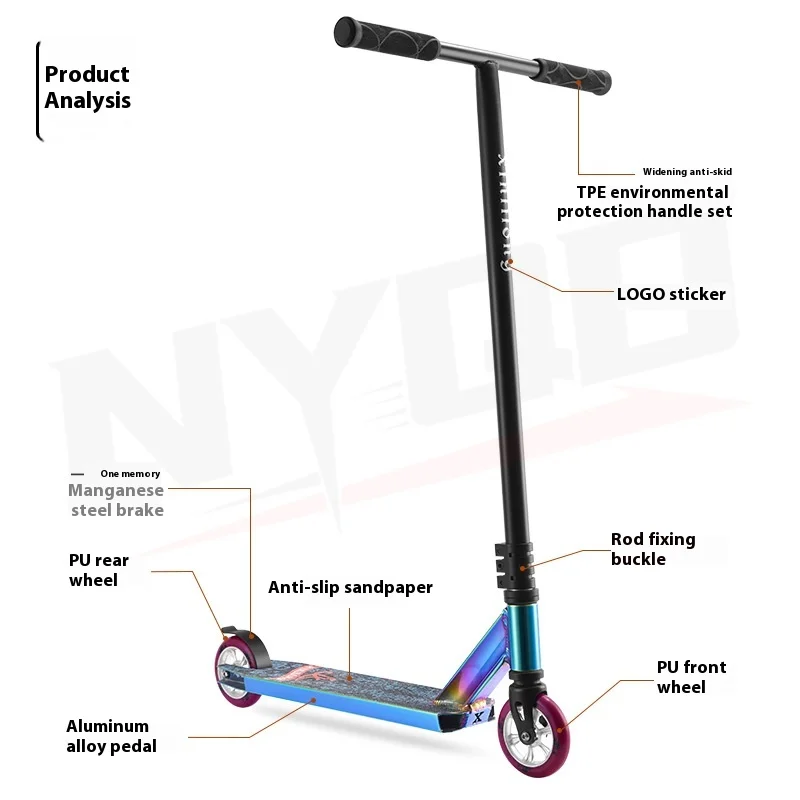 Professional Limit Two-wheeled Sports Car Adult Stunts Fancy Street Brush Scooter To Work Portable Scooter Adult Pro