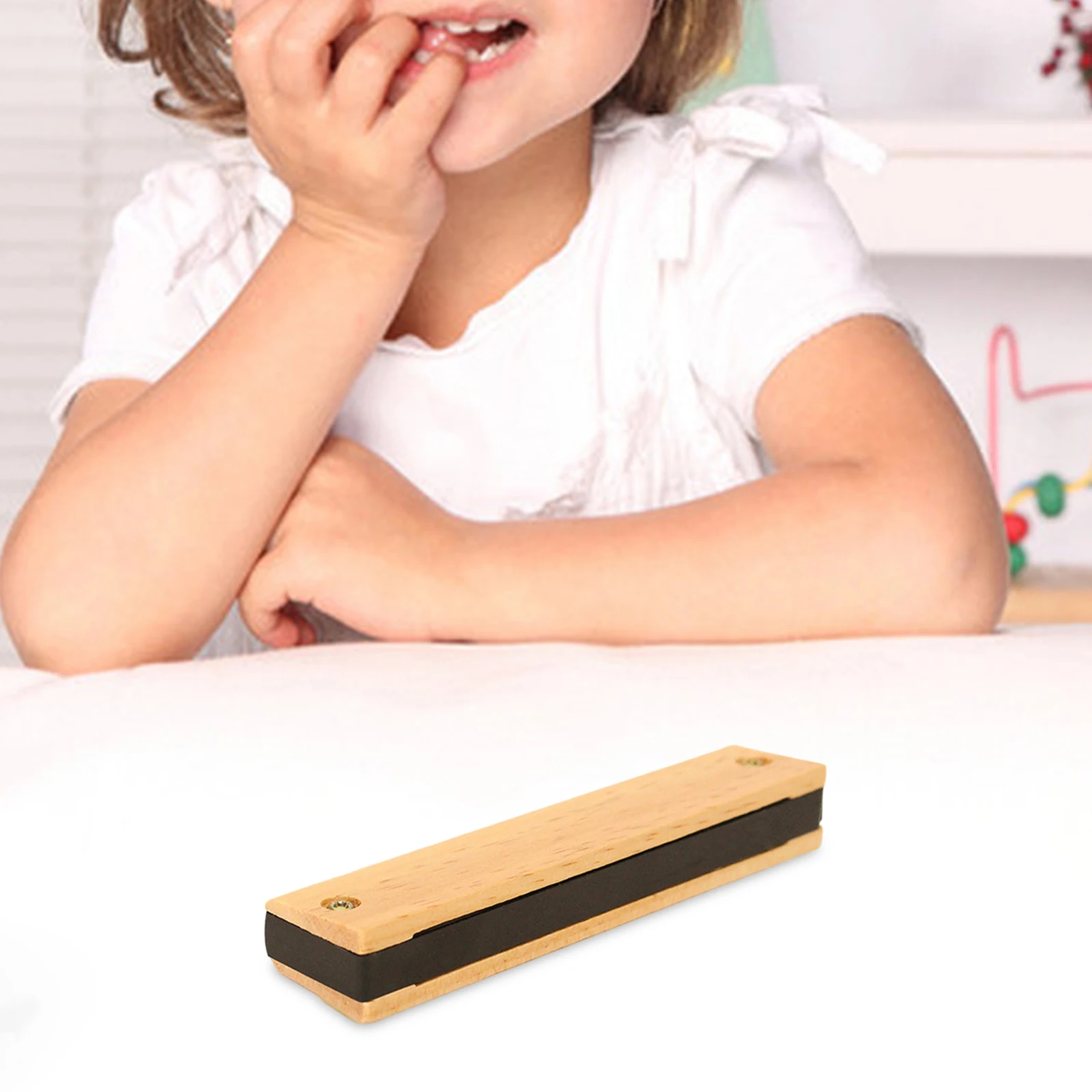 Kids Harmonica 16 Hole Diatonic Harmonica Wooden Mouth Organ Harp Musical Instrument Toy for Professional Beginners Boys Girls