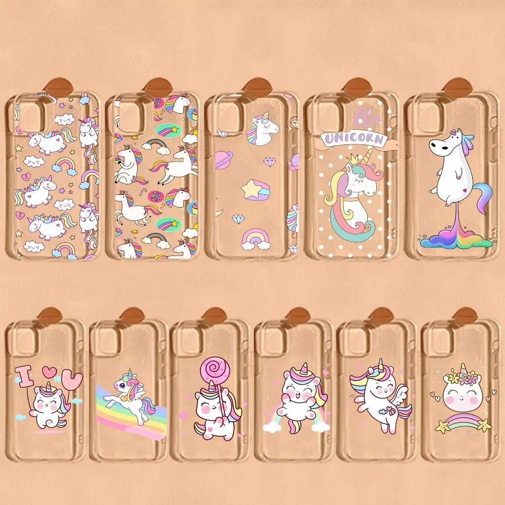 

Cute Rainbow Unicorn Phone Case For iPhone 13 14 Pro Max XS XR 12 11 Pro 13 Mini 6 7 8 Plus Soft Clear Back Cover