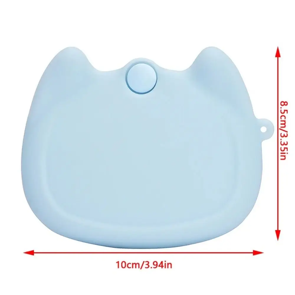 Cartoon Cat Silicone Retainer Case Drain Holes Soft Denture Storage Box Portable Washable False Teeth Protective Case