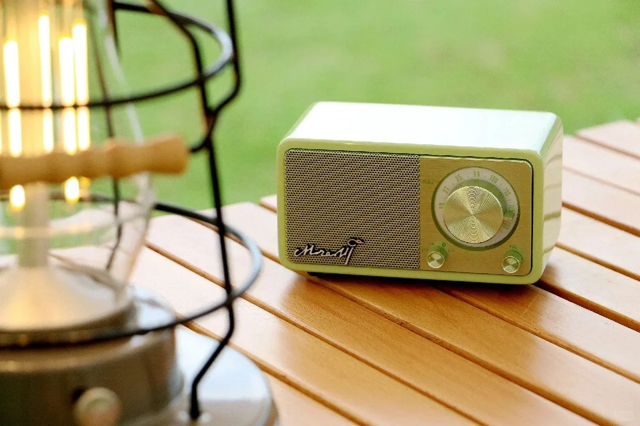 

Беспроводной Bluetooth-динамик SANGEAN Mozart, в стиле ретро, FM-радио, портативный стерео сабвуфер, деревянный динамик