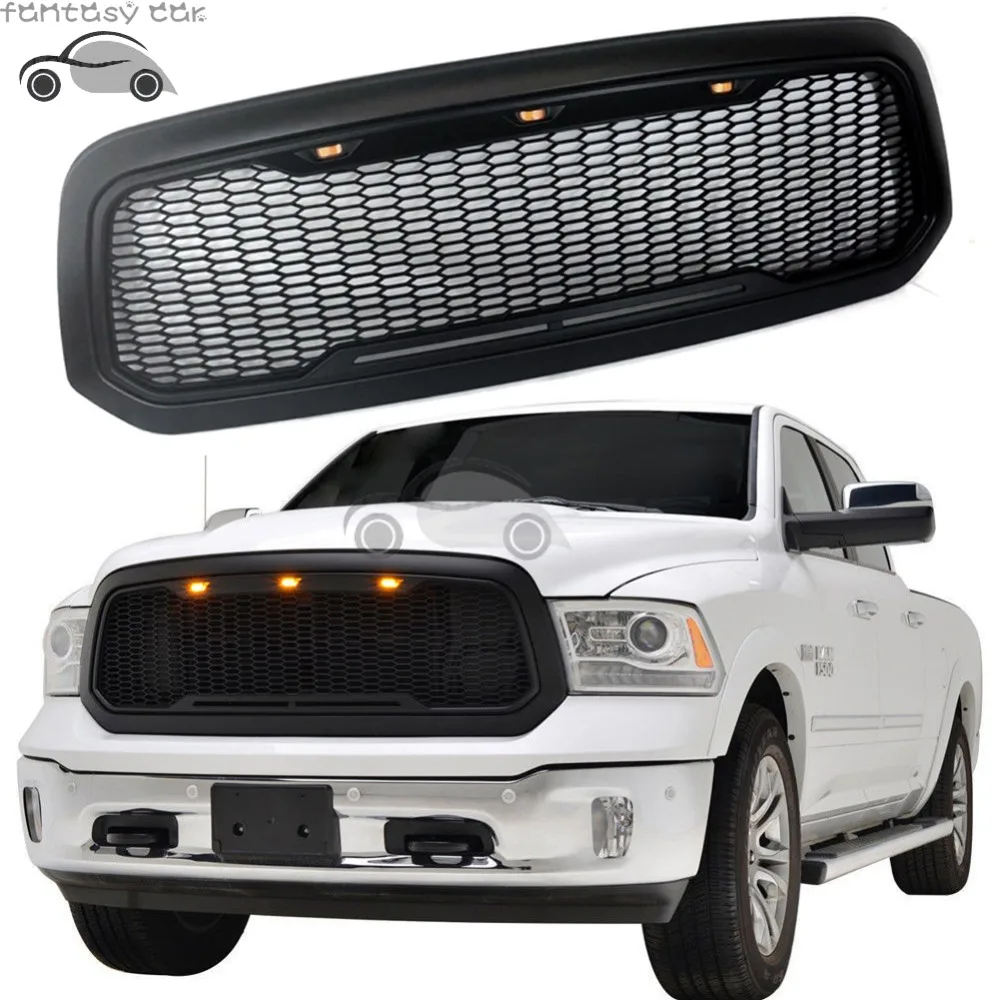 

Car Raptor Style Replacement Front Mesh Grille with LED Light fit for Dodge Ram 1500 2013-2018 2013 2014 2015 2016 2017 2018