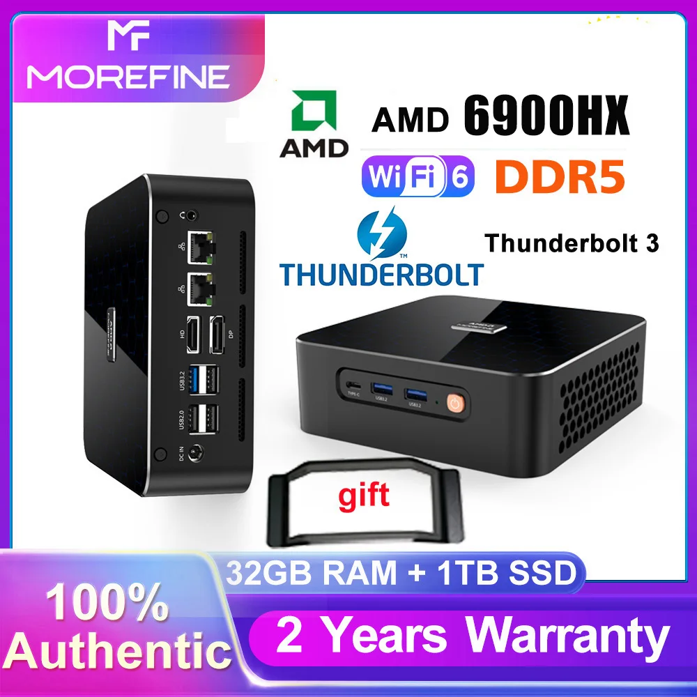 MOREFINE Gaming Mini PC AMD Ryzen 9 6900HX WIFI 6 BT5.2 Mini Computer DDR 5  4800MHz PCIe4.0x4 2x2.5G LAN 2x8K Thunderbolt3 M600 - AliExpress