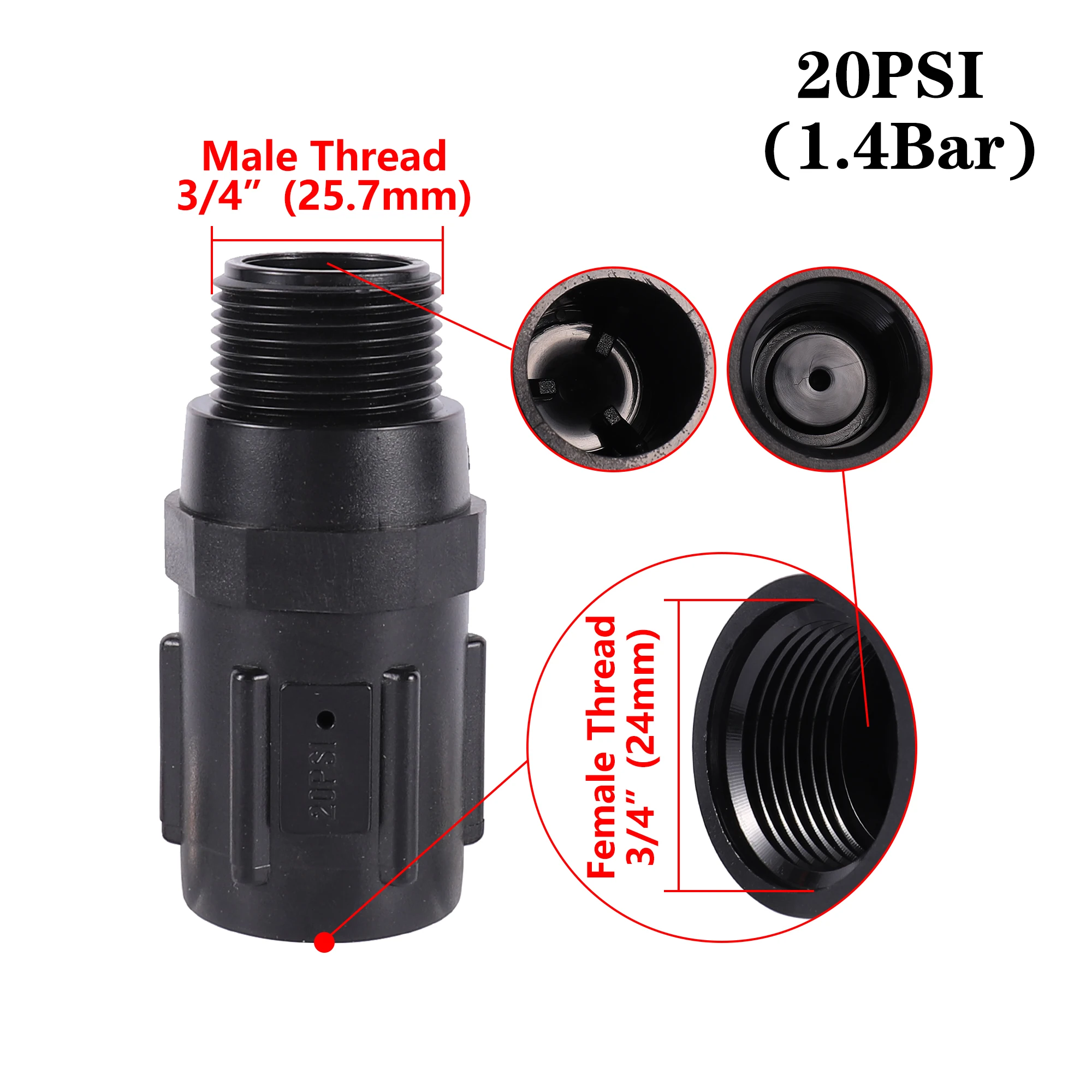 Water Pressure Reducing Valve 15-45psi Drip Valve 3/4 Inch Bsp Thread Garden Agriculture Irrigation
