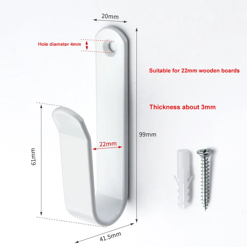 Vertical and Horizontal Wall Mount Clips for Boards - Indoor Storage Solution with Screws for Room or Garage